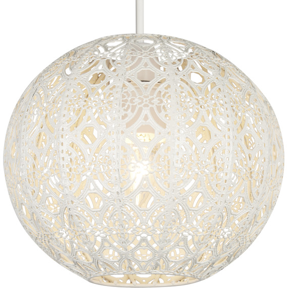 Cream Fretwork Globe Shade