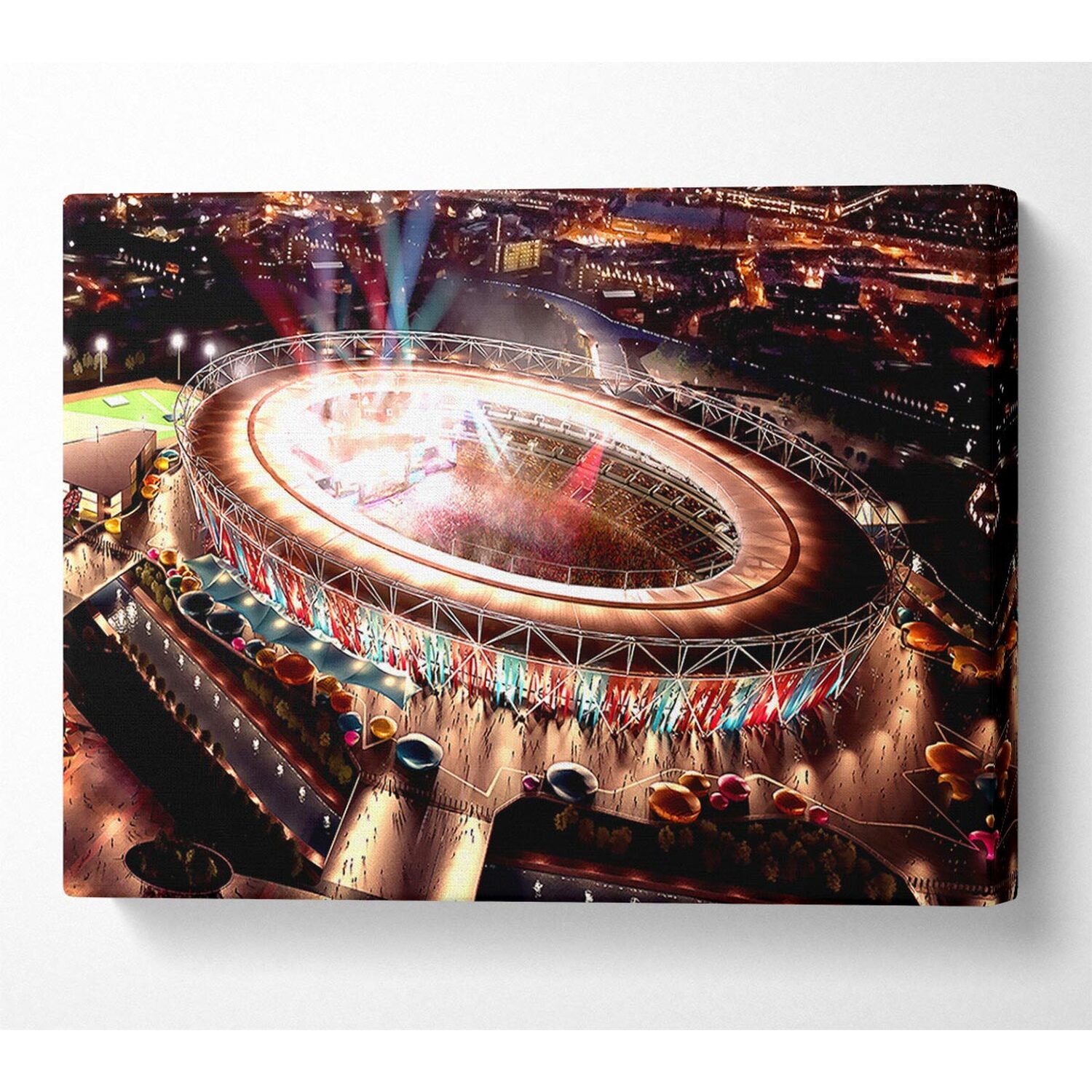 Wallart-Direct - London 2012 Olympic Stadium Canvas Print Wall Art - Yellow / 101.6cm thumbnail
