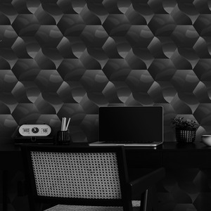 Erismann 3D Geometric Metallic Hexagon Wave Wallpaper