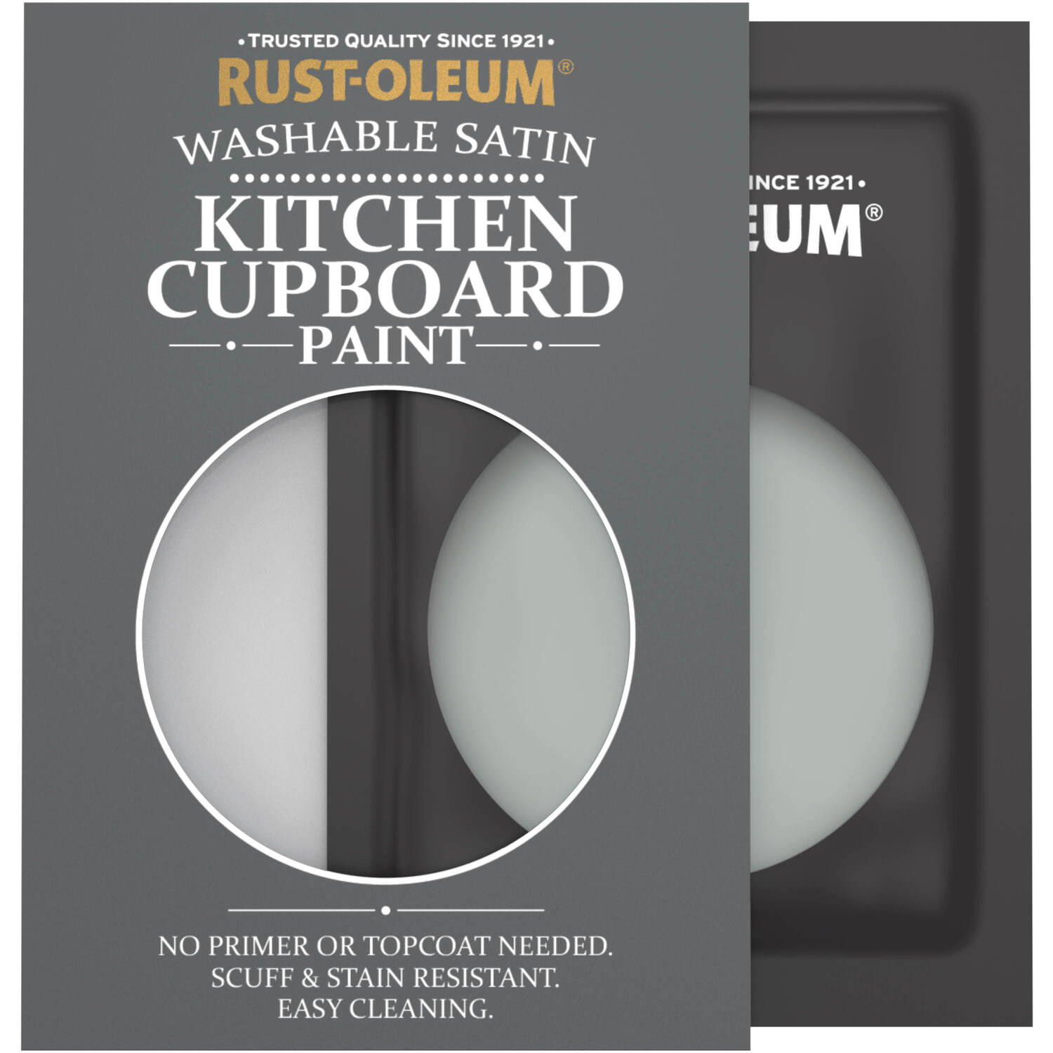 Rust-Oleum Kitchen Cupboard Satin Finish Tester Sachet - Pitch Grey 10ml - Pitch Grey