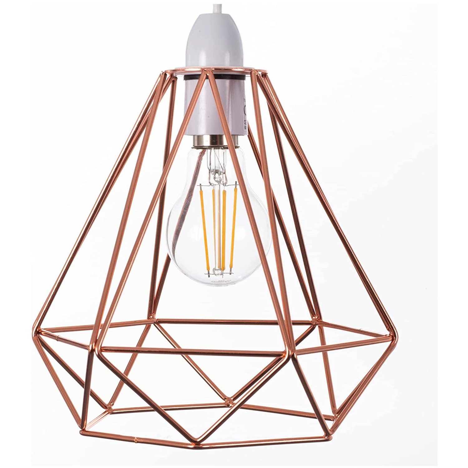 Metal Cage Pendant Light Shade - Rose Gold
