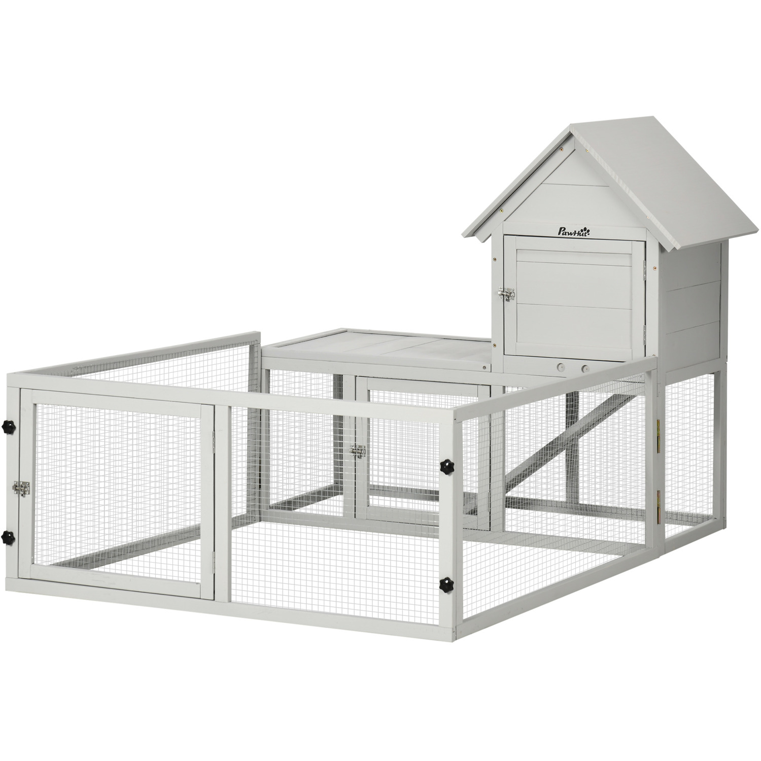 Small Animal Hutch with Extra Fenced Area, Large Cage - Small Dog Hutches For Outdoors