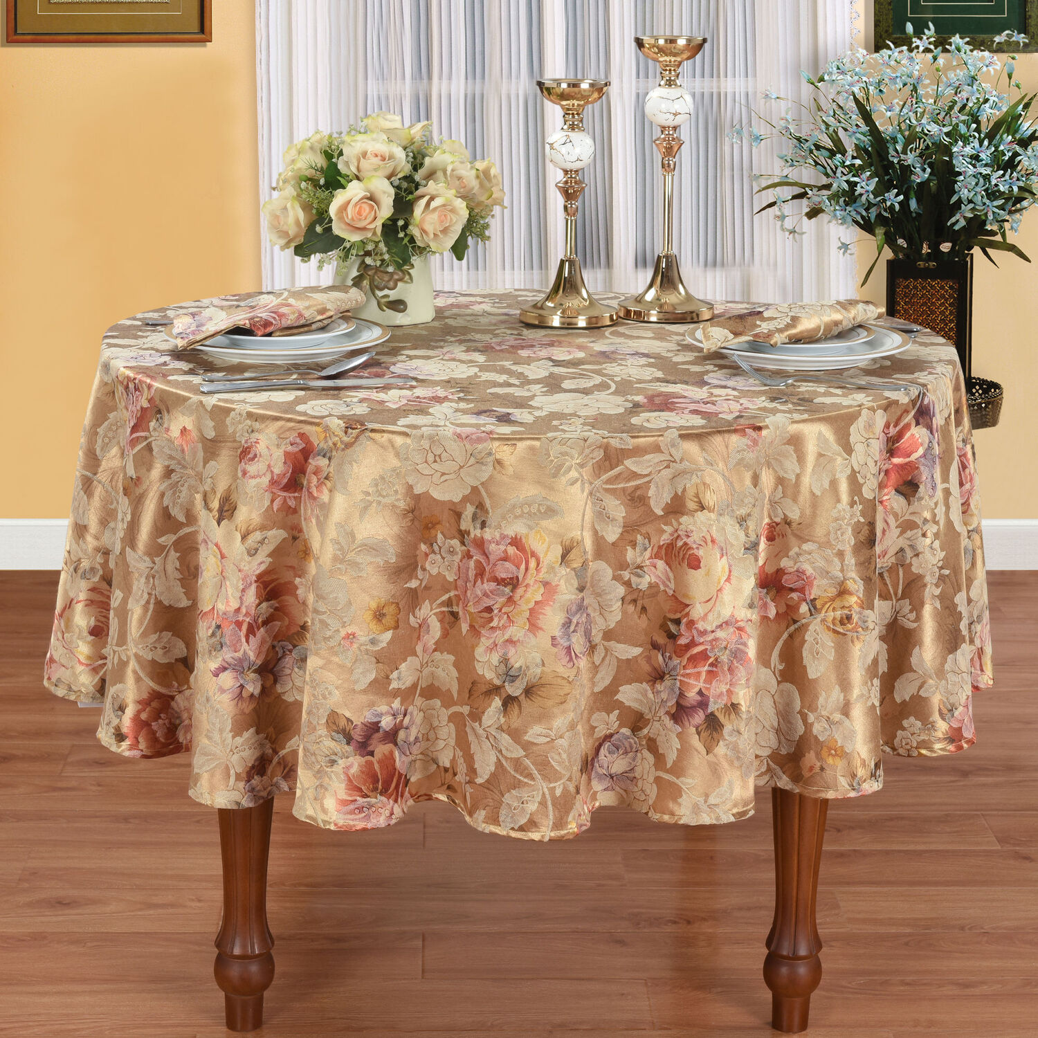 Orla Cotton Table Cloth Terracotta/Ivory