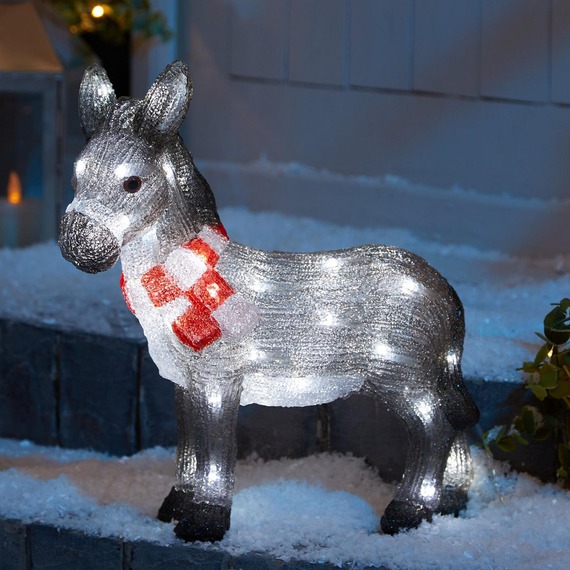 Pre-Lit Nativity Donkey Ornament 