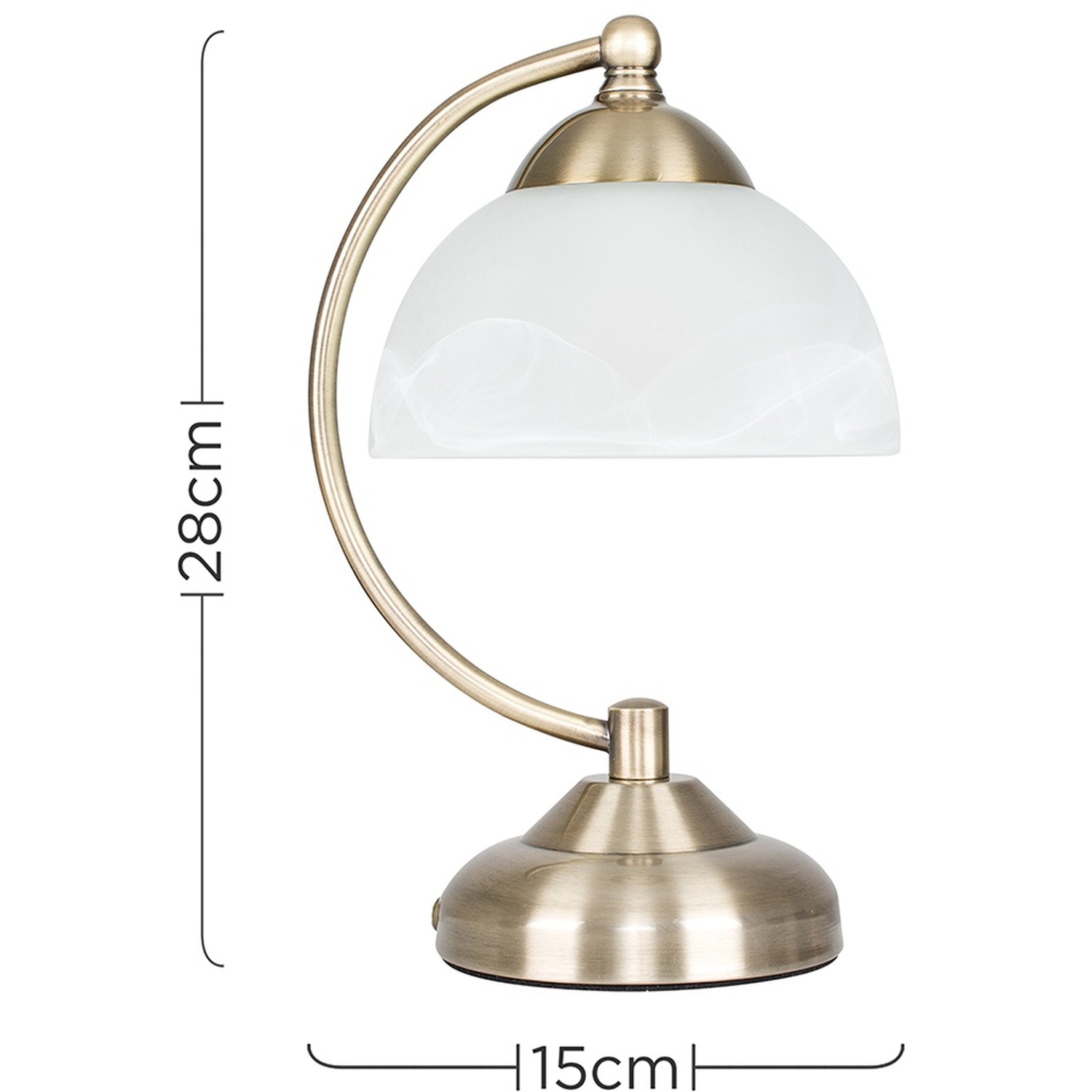 Stamford Curved Bedside Table Lamp - Antique Brass