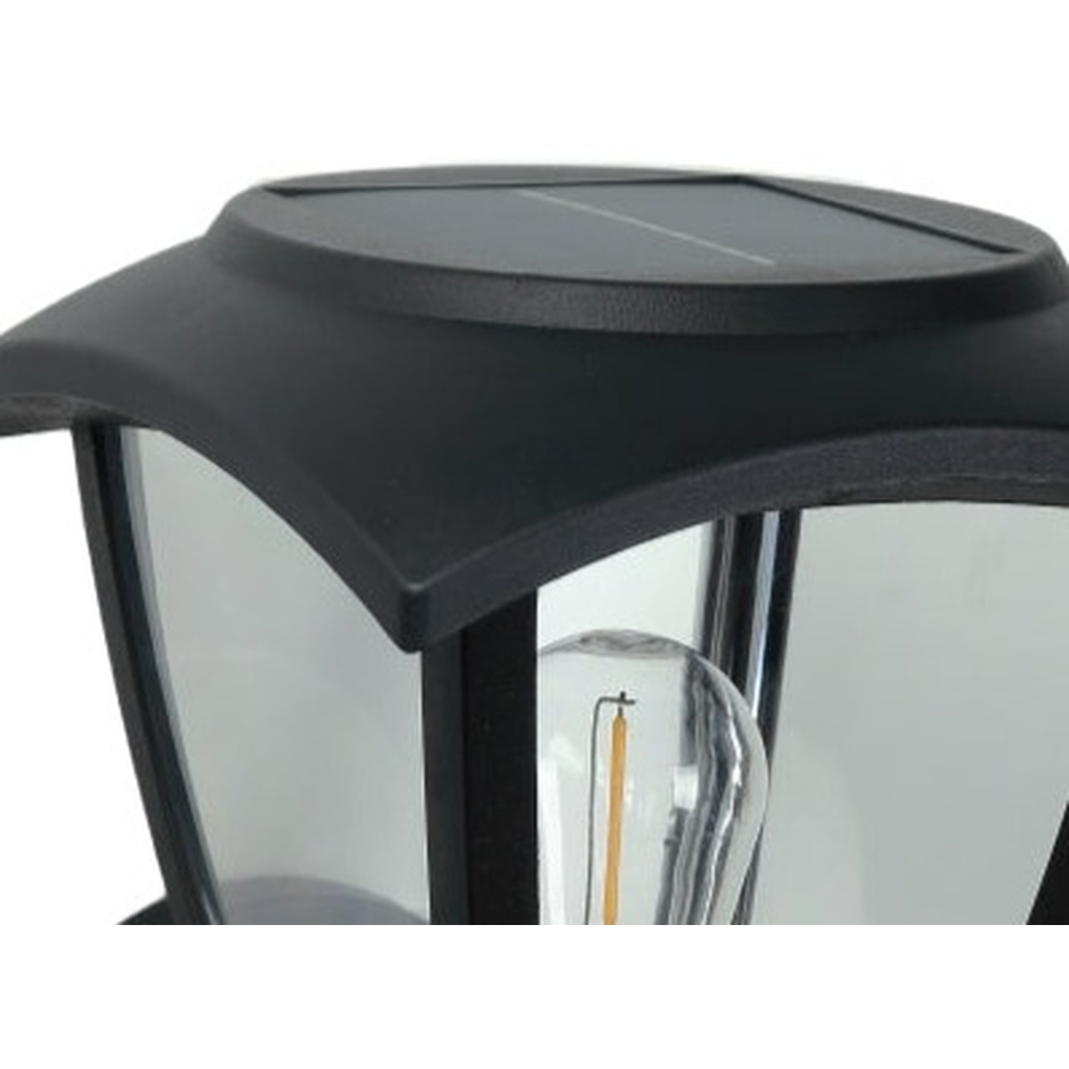 Cgc Lara Black Solar Outdoor Wall Light Traditional Filament Led Warm White - Black