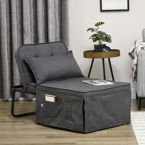 HOMCOM Sleeper Chair Folding Chair Bed with Adjustable Backrest