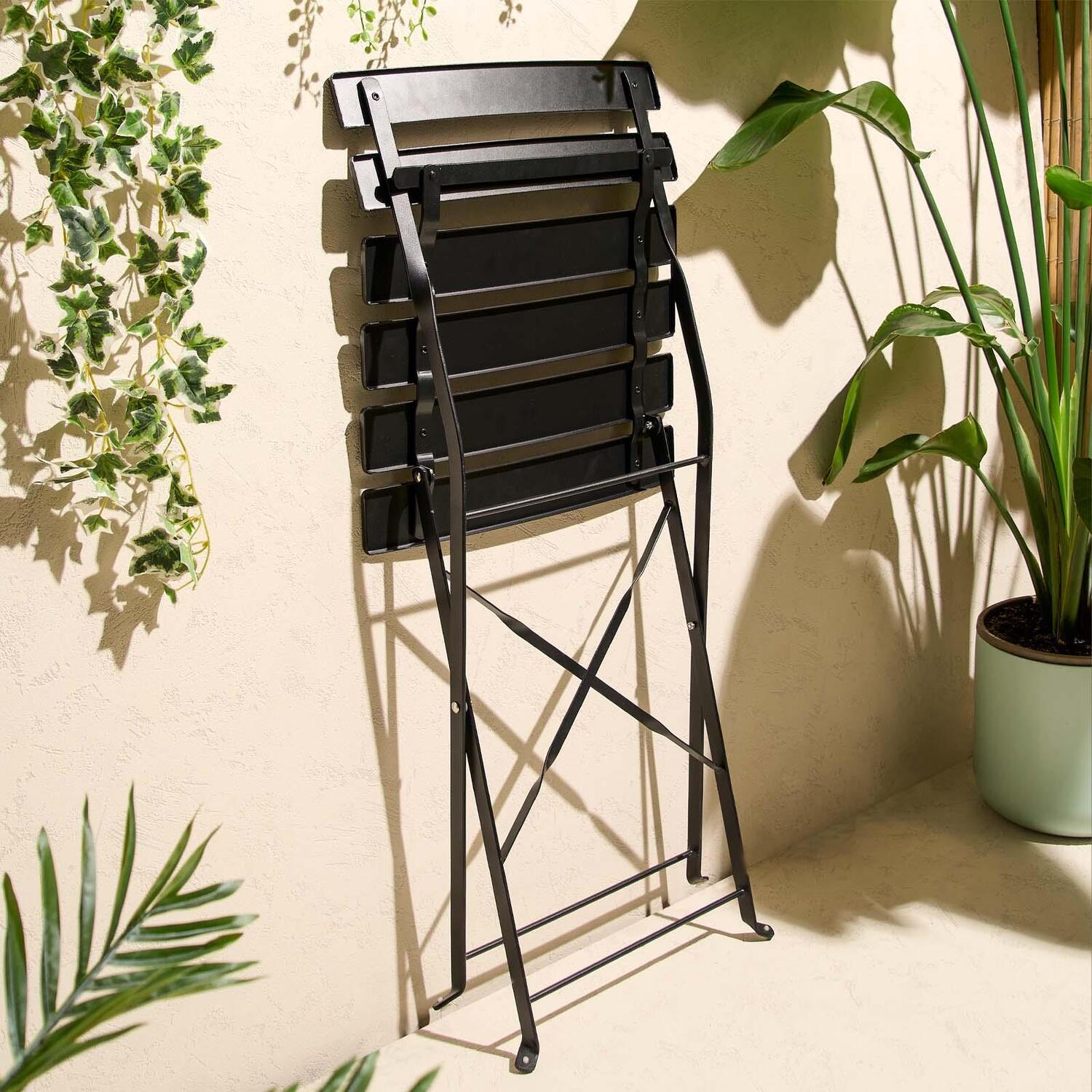 Vego Garden Bistro Set - Metal Outdoor Dining Table & Chairs