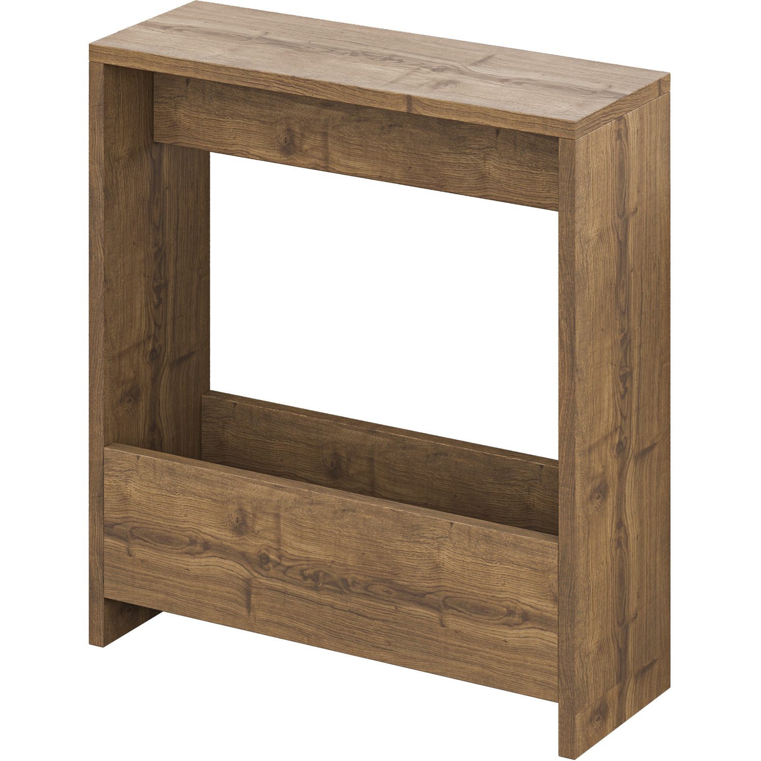 Simpi Slim Side End Table With Magazine Rack - Dark Oak Effect
