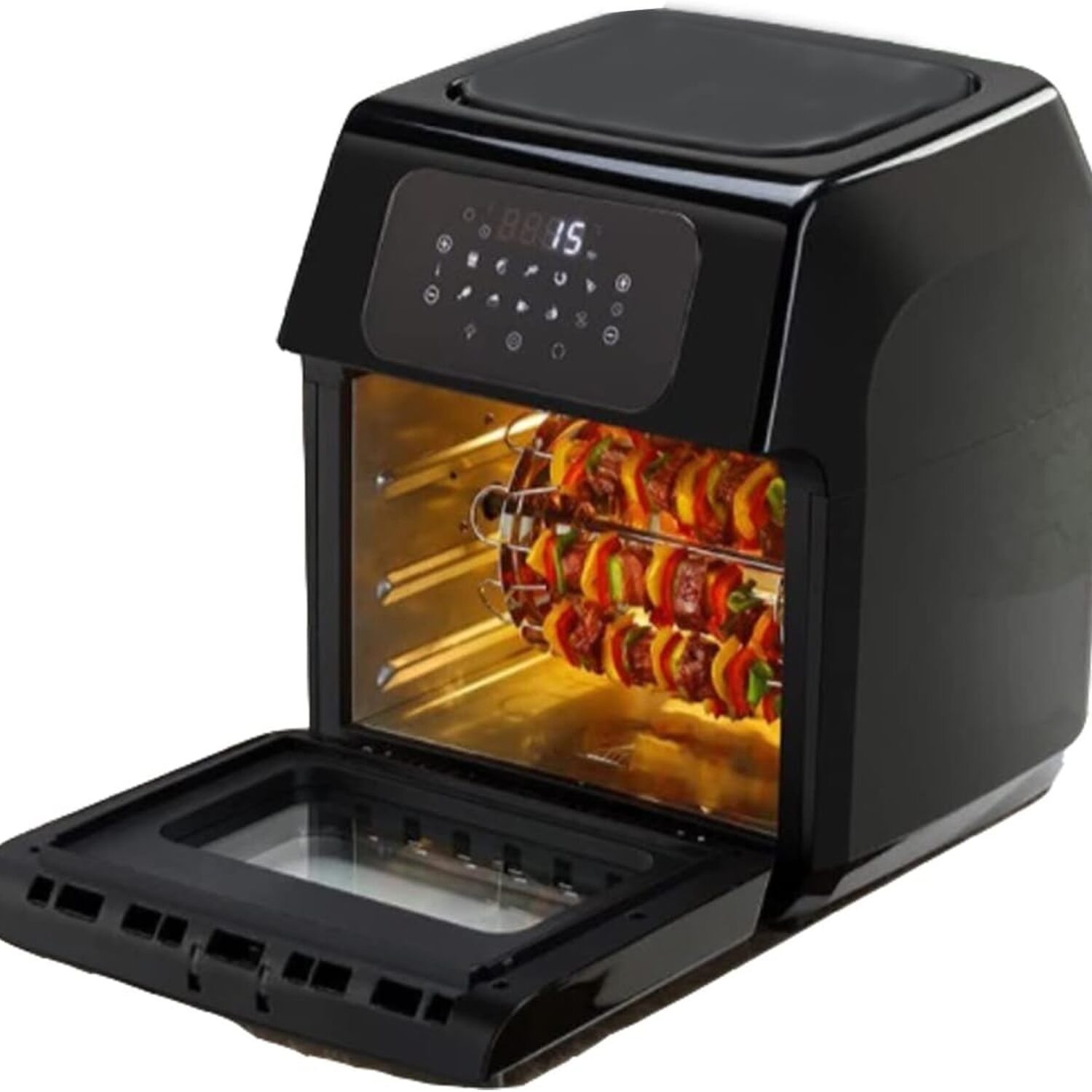 MegaChef Digitaler French-Door-Backofen – 31,7 Quart, Konvektion, Rotisserie, 1500W, Bis 450°F, Edelstahl MegaChef Digitaler French-Door-Backofen – 31,7 Quart, Konvektion, Rotisserie, 1500W, Bis 450°F, Edelstahl
