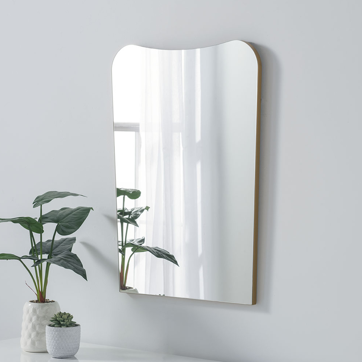 Image of Irregular Frameless Gold Wall Mirror -&hellip;