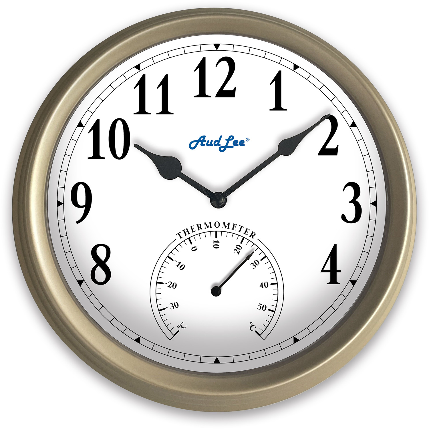 Pololio Wall Clock With Thermometer - Champagne Gold
