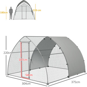 Silver / Fabric
Polyester
Steel PawHut Walk In Hen Run with Cover for Small Animals shot 5464512