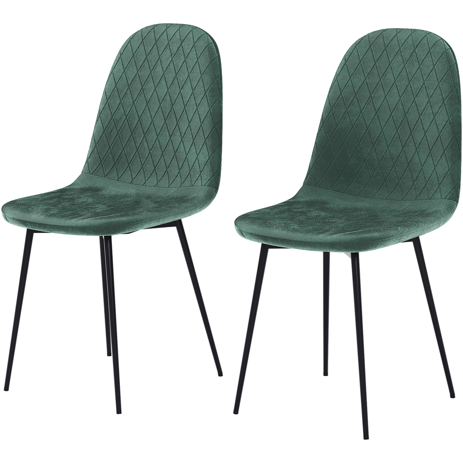 Vida Designs Luton Set Of 2 Fabric Dining Chairs - Green