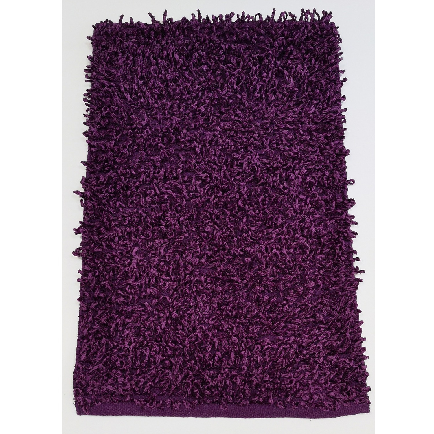 Oxford Shaggy Polycotton Super Absorbant Rug (88x55 cm) - Aubergine