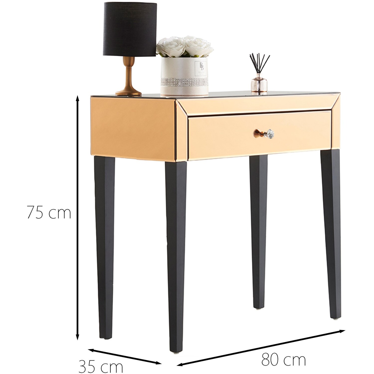 Laguna Dressing Table Console Table - Rosegold