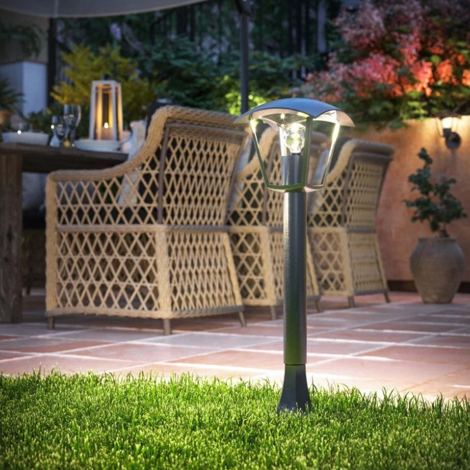 Cgc Violet Black Outdoor Long Post Coach Style Light - Black