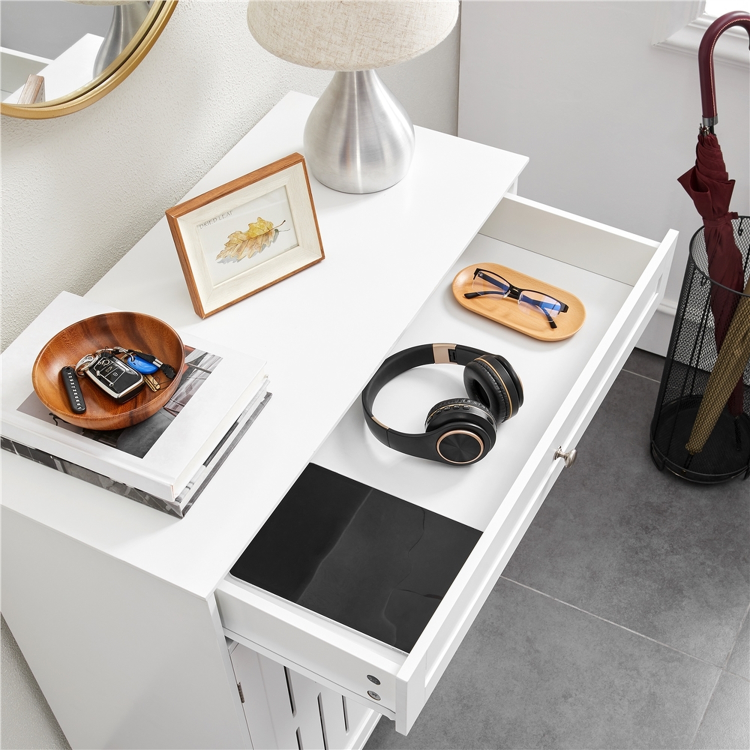 Yaheetech Shoe Cabinet With Drawer - White 85 5cm