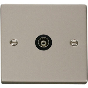 Pearl Nickel Single Isolated Coaxial Socket