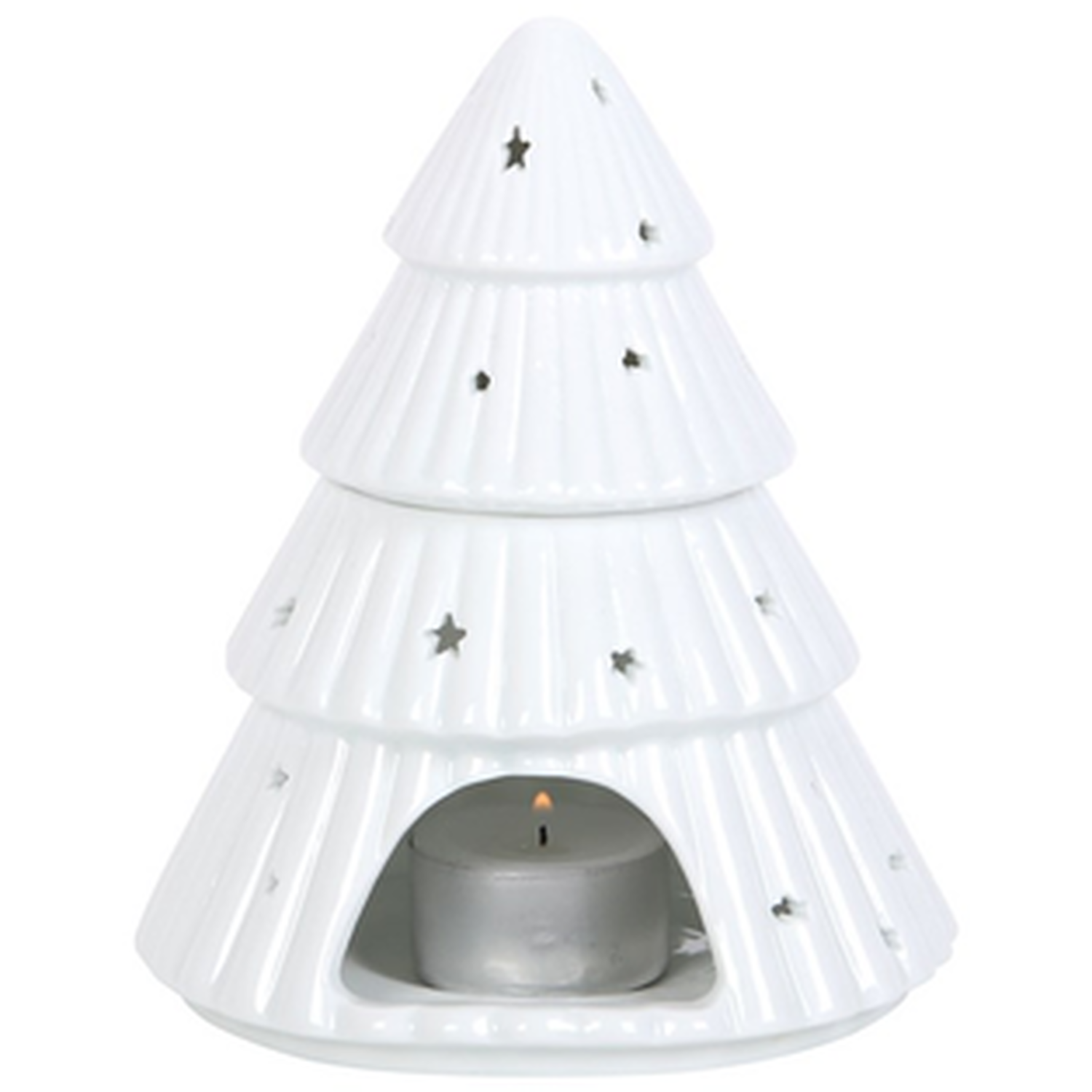 White Christmas Tree Oil Burner Wax Melter - White