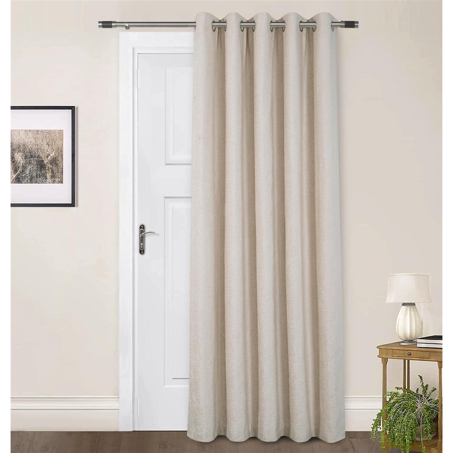Amberley Chenille Eyelet Door Curtain - Cream
