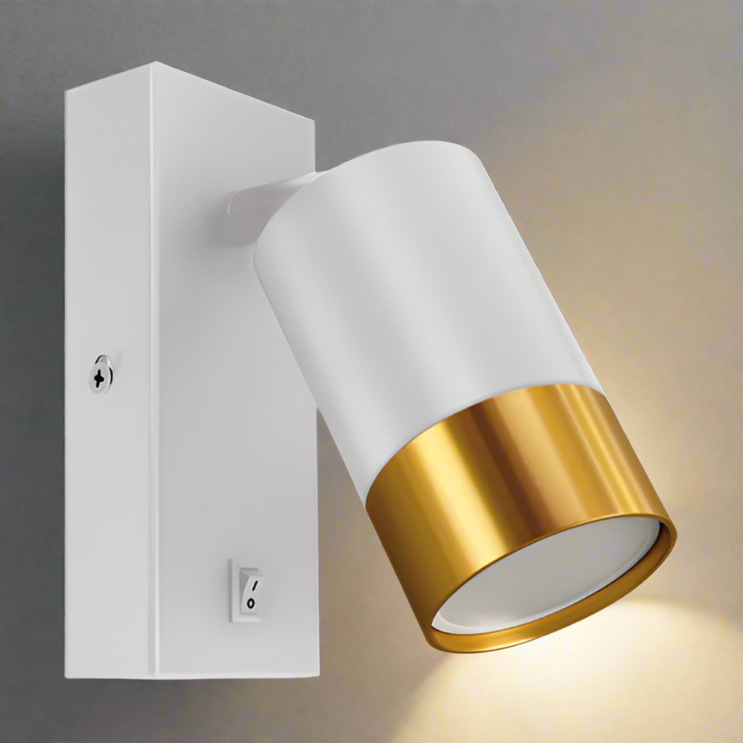 Cgc Puzon Adjustable Single Spotlight Wall Light With Switch - White
