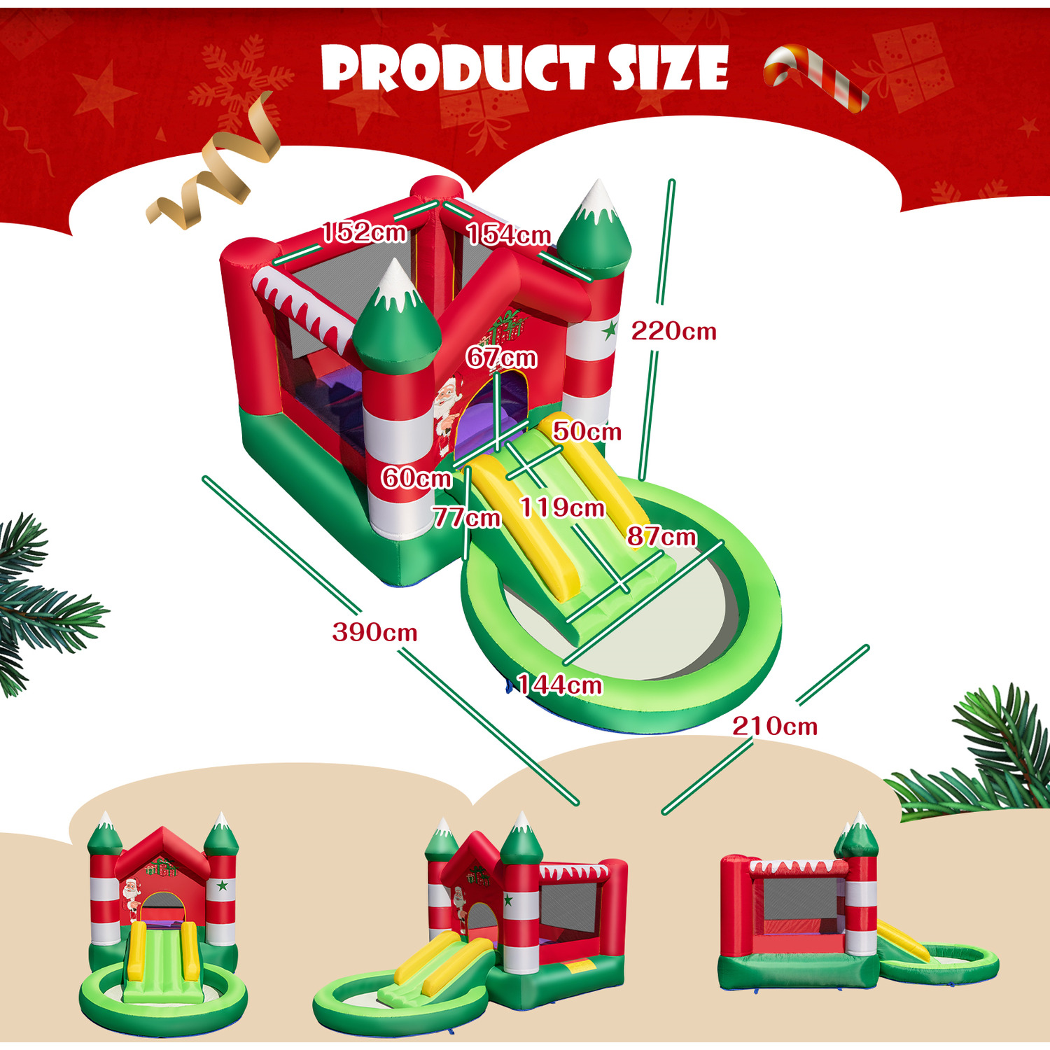 Christmas Themed Kids Inflatable Castle