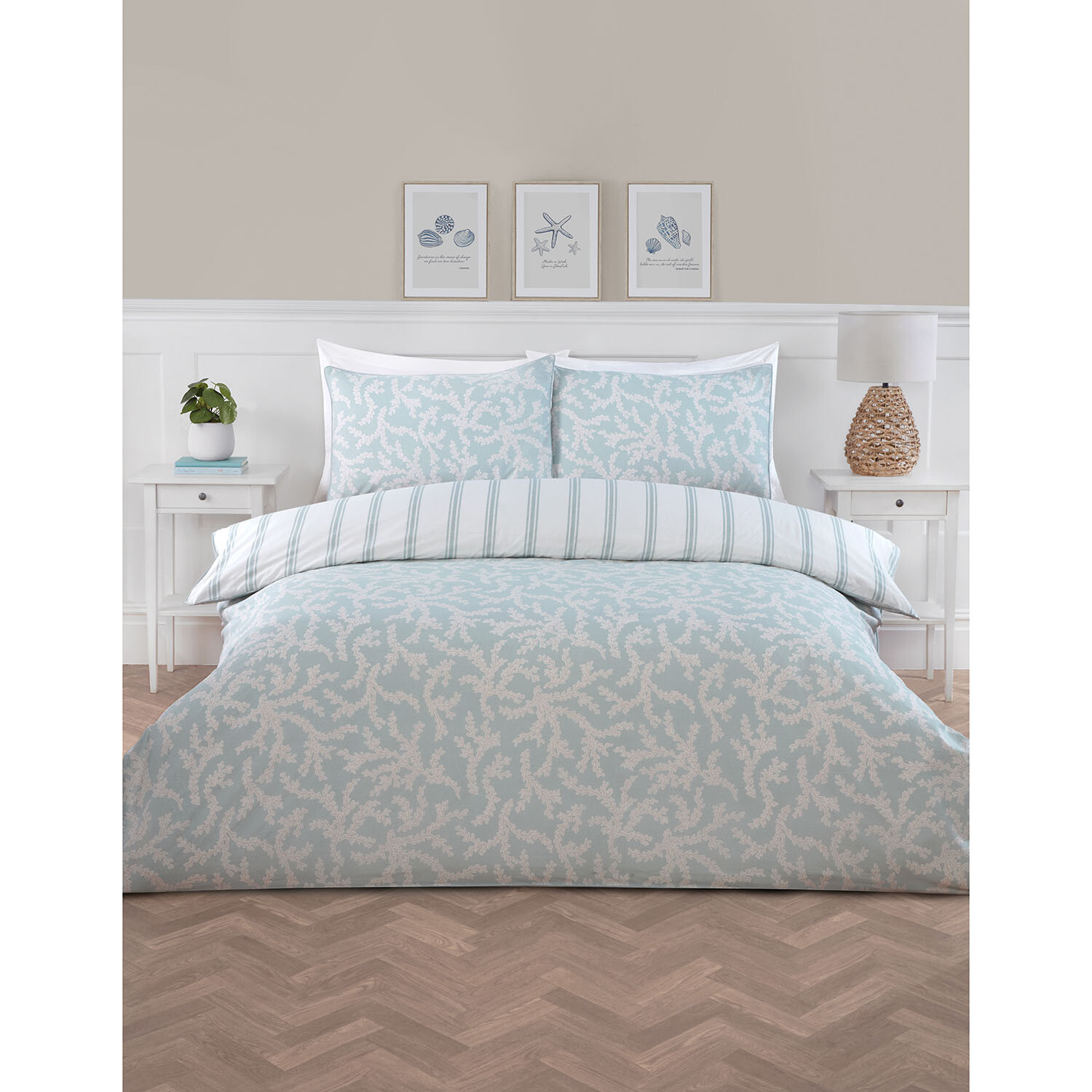 Coral Cove Duvet Set - Blue Double