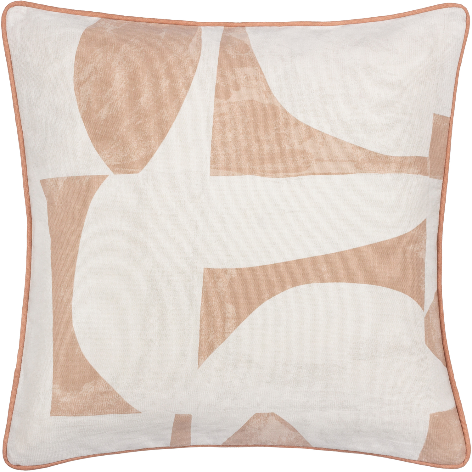 Carro Abstract Piped Cushion - Clay / Feather