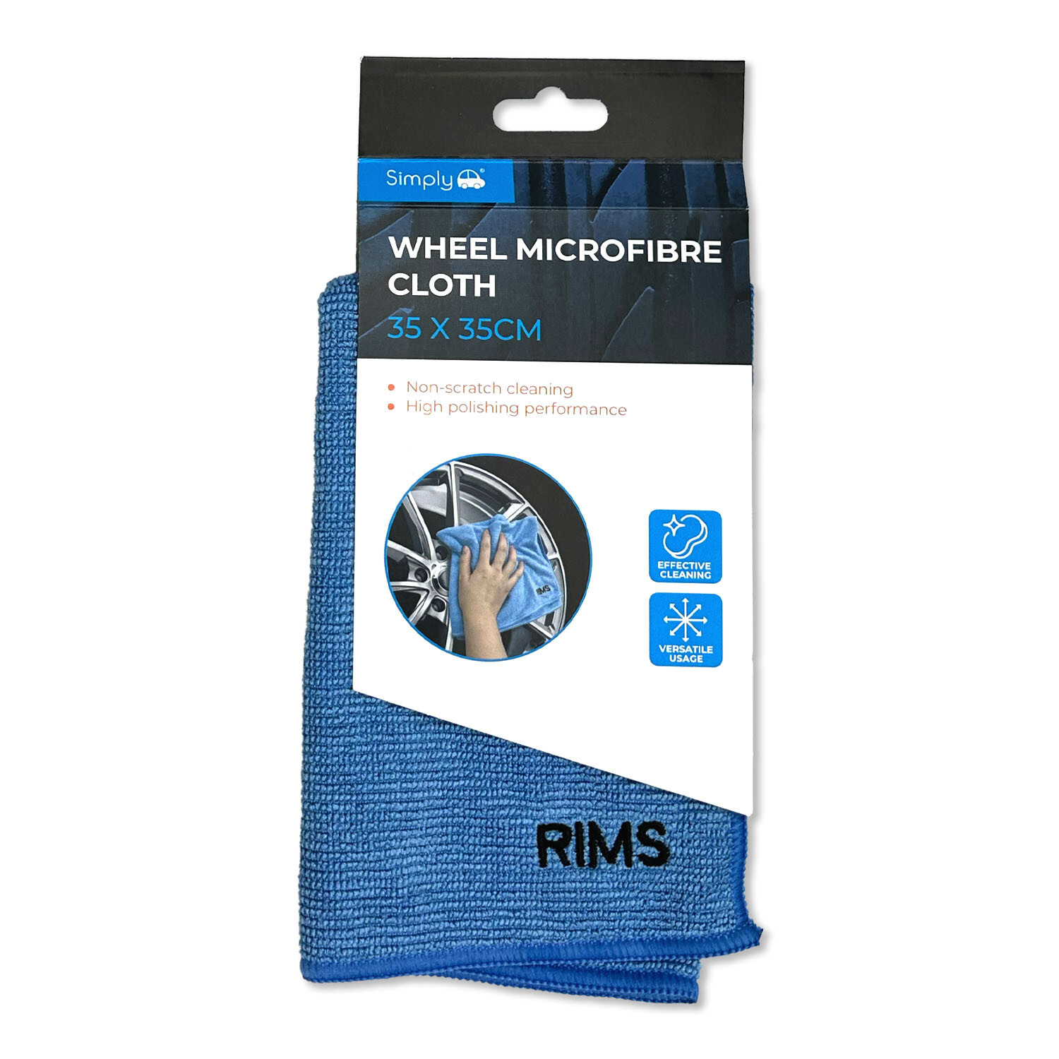 Simply Auto Microfibre Wheelrim Cloth - Blue