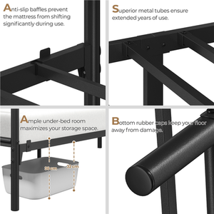 Black / Single Metal Bed Frame with Cloud Design shot 7179289