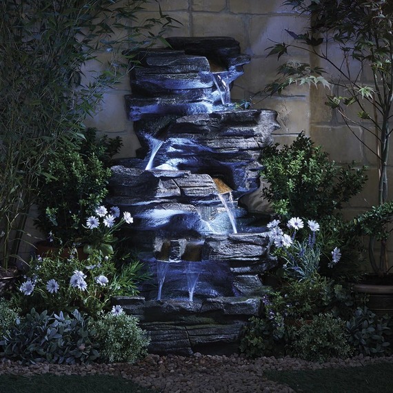 Cascading Rock Pool Water Feature with LED Lights