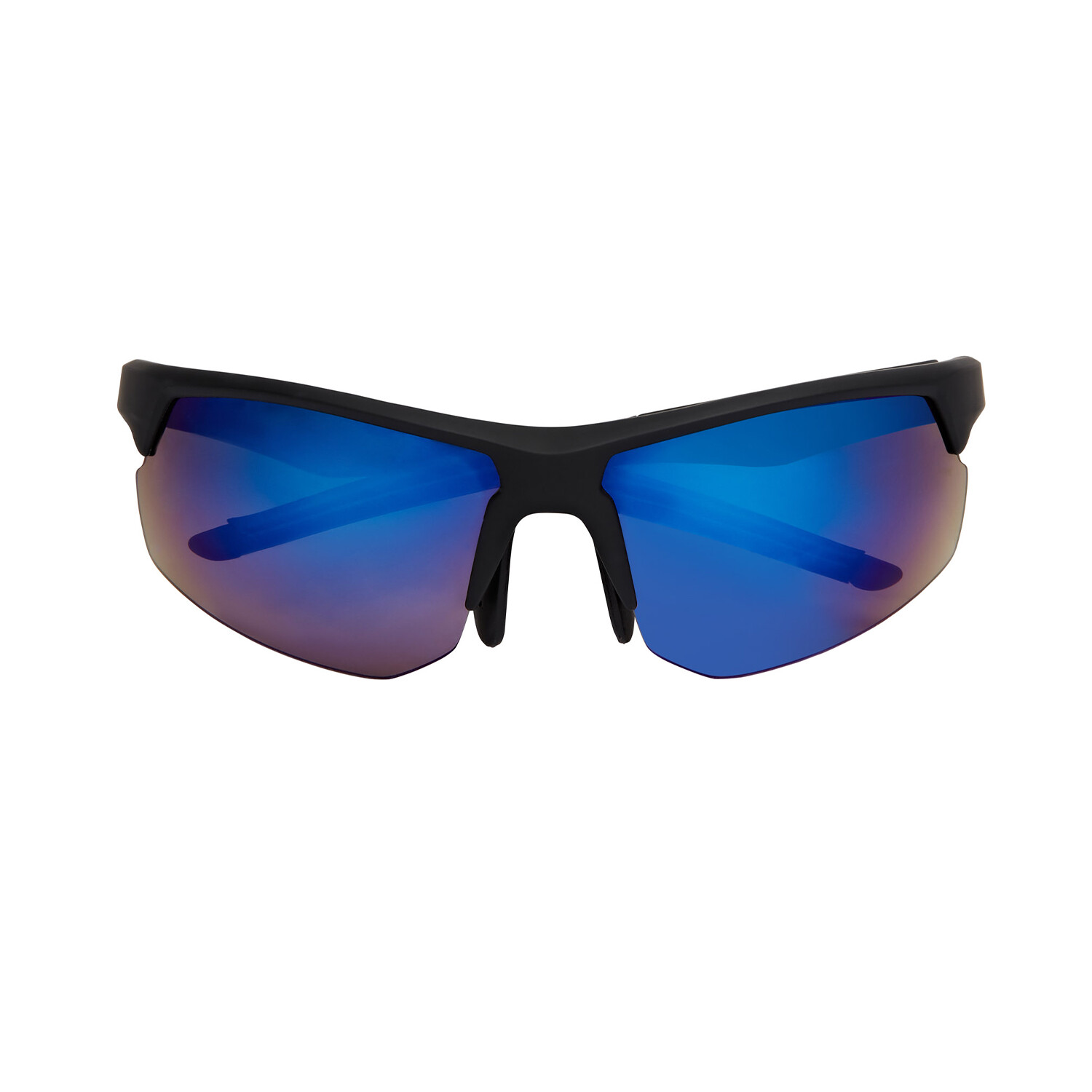 Mens Semi Sports Wrap Sunglasses - Black