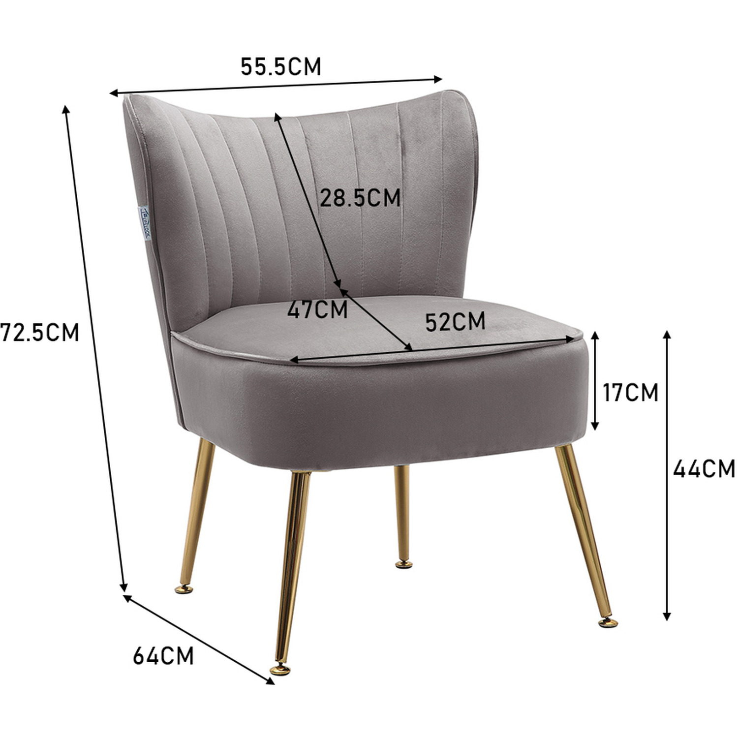 Accent Chair Wingback Armless Chair for Bedroom