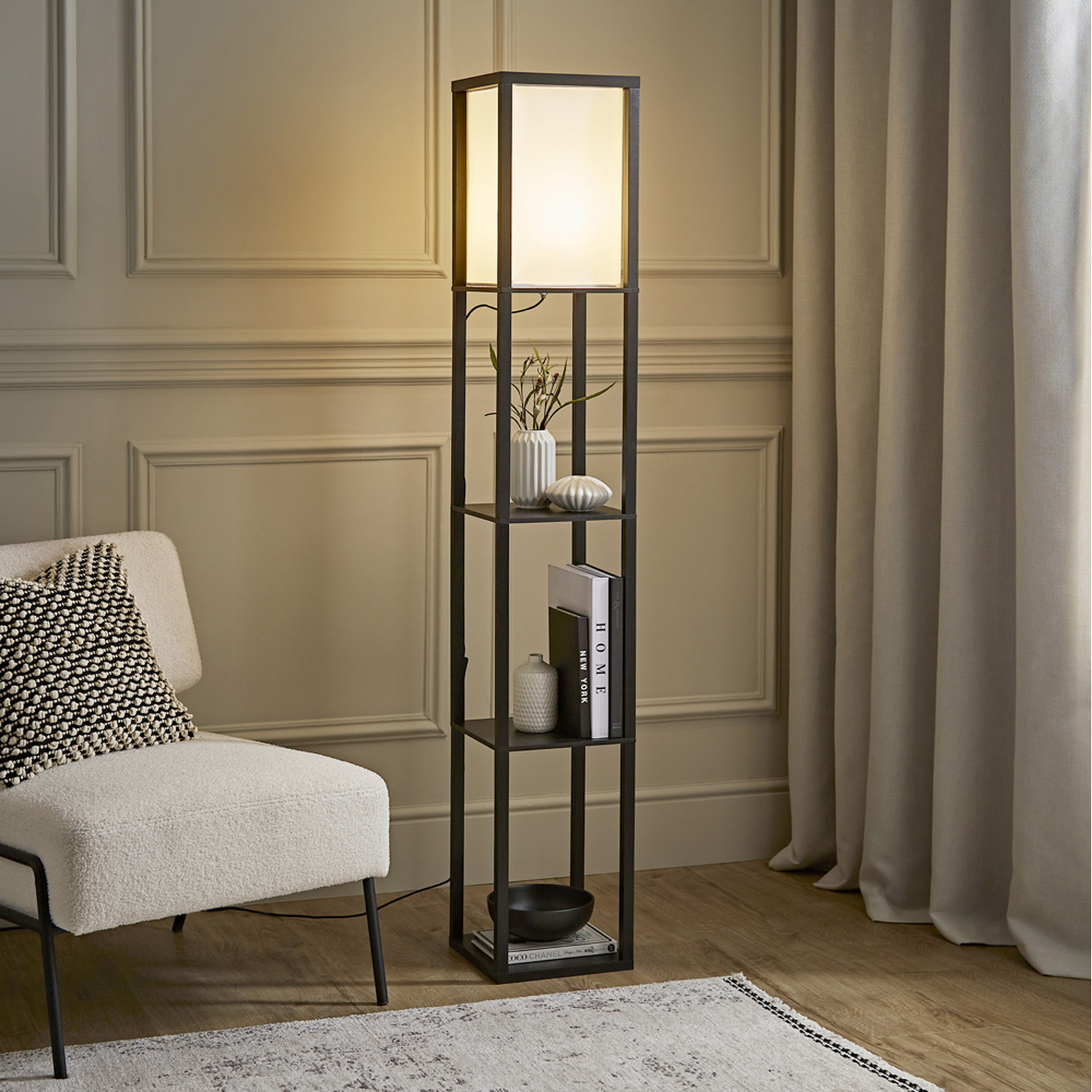 Image of Struttura Shelving Unit Floor Lamp with&hellip;