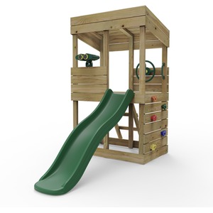 Adventure Set / 222cm Wooden Lookout Tower Playhouse with 6ft Slide shot 7756798