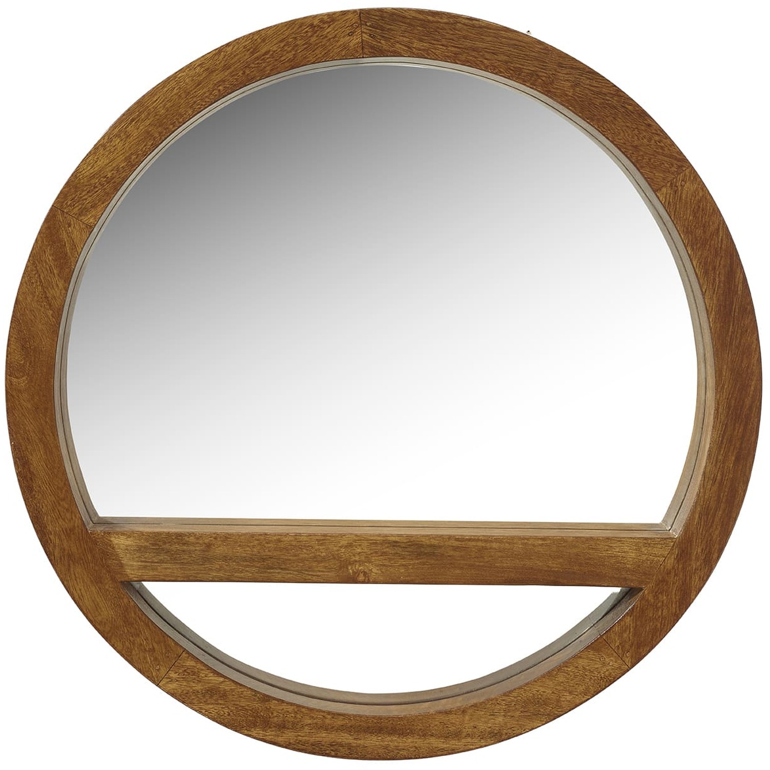 Image of Solid Mango Wood Round Wall Mirror&hellip;