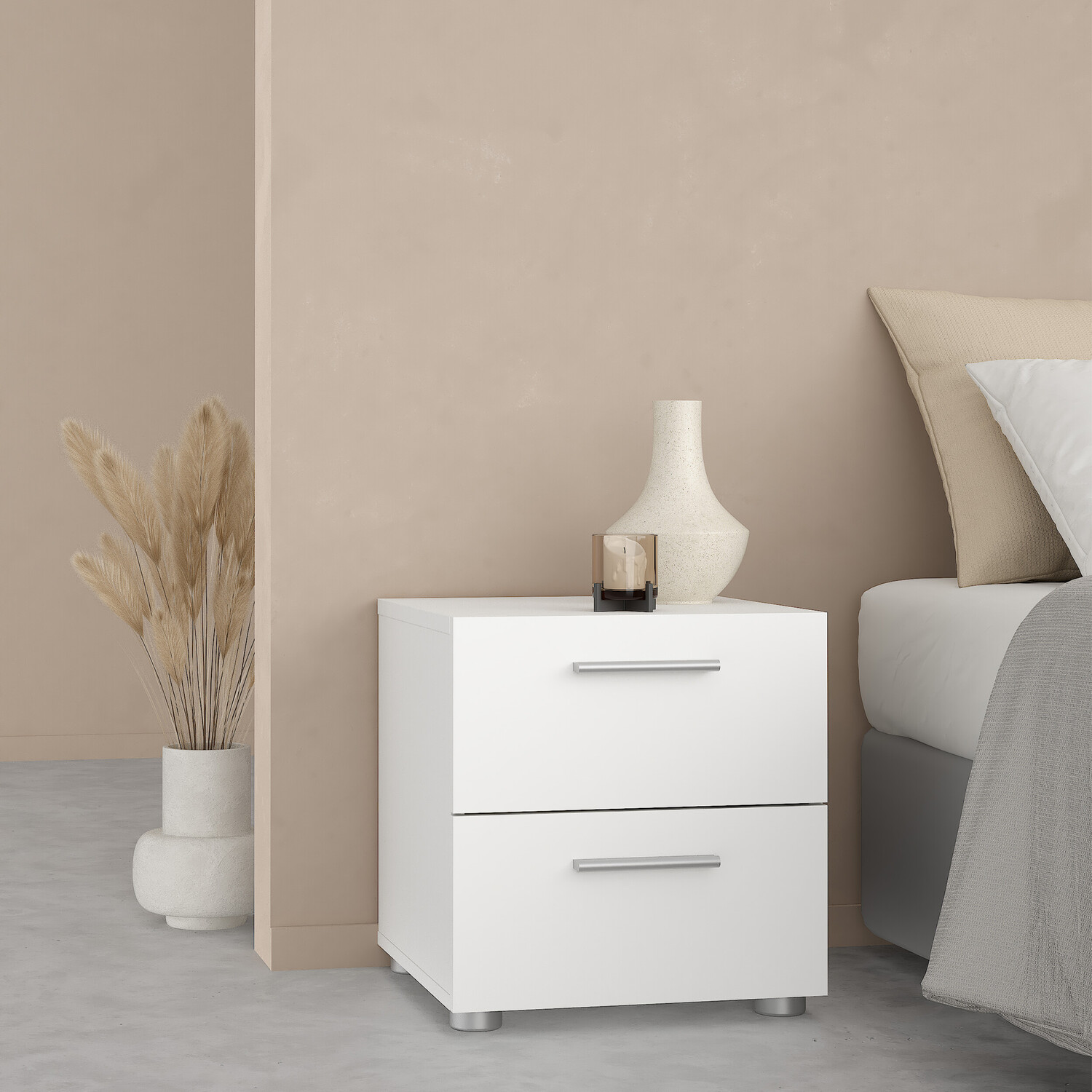 Furniture To Go Pepe 2-Drawer Bedside Table - White
