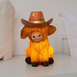 Highland Cow Battery Table Light