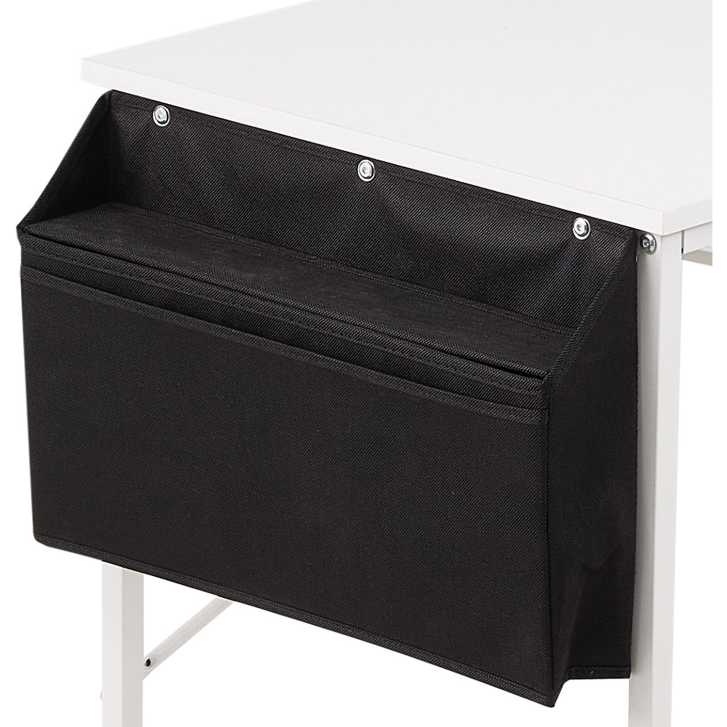 L-shaped Office Desk With Storage Bag - White