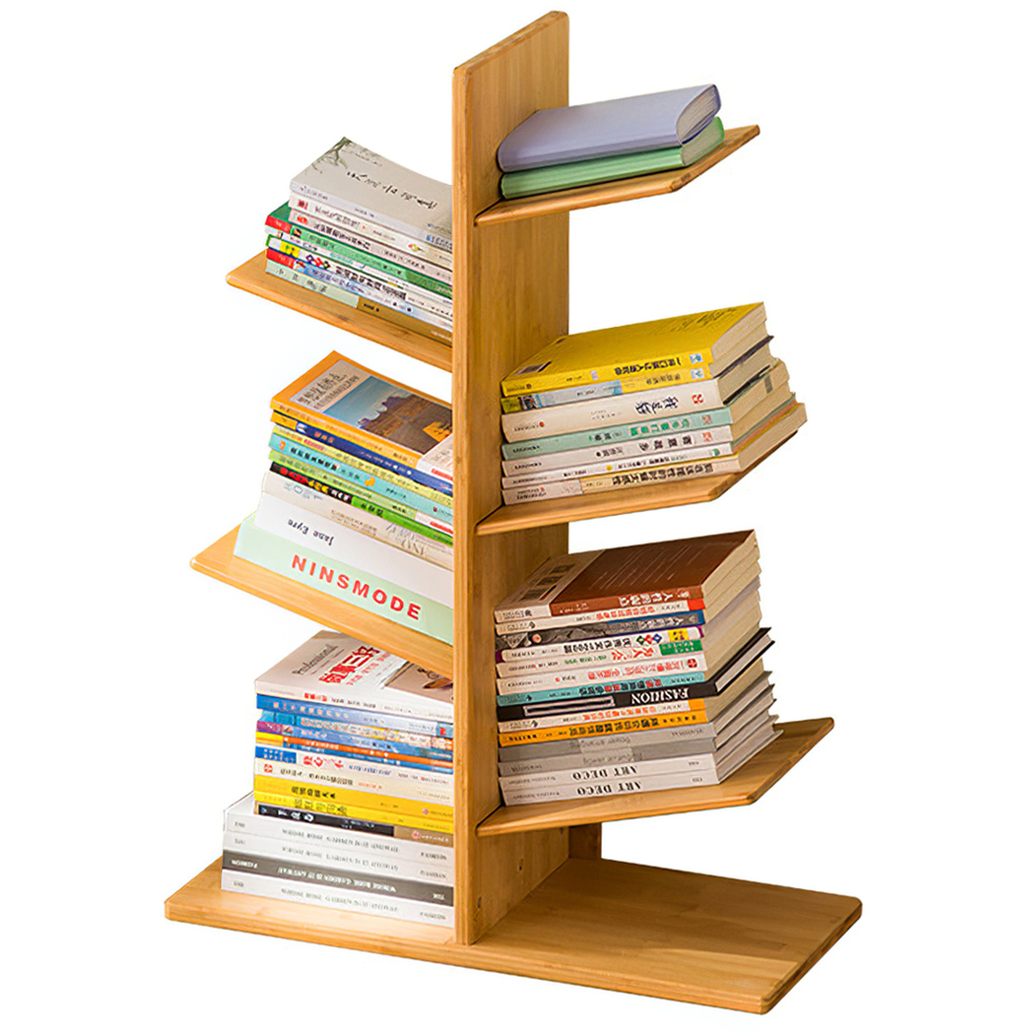 Kidkid Shelf Tree Design Rustic Wooden Floor Storage Rack - Natural / 84.5Cm
