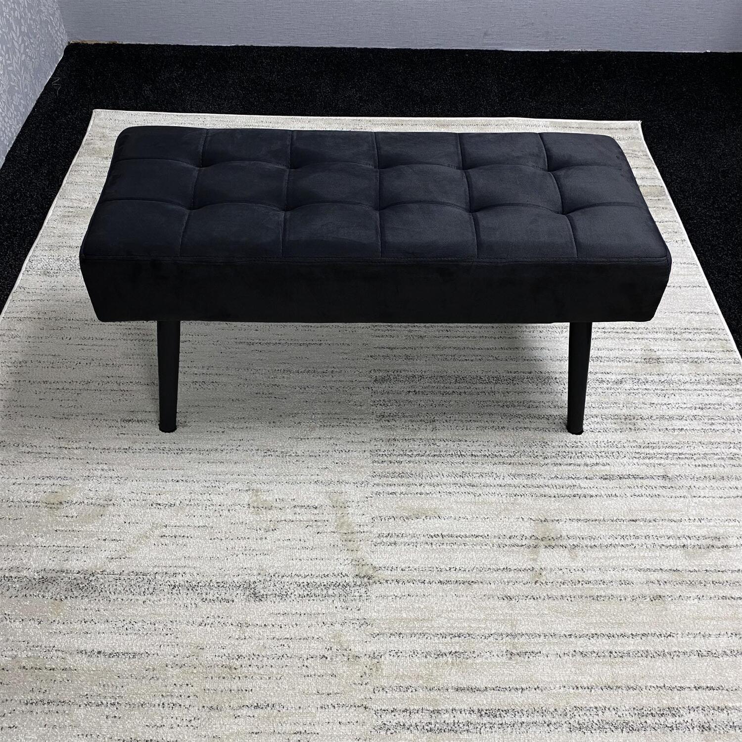 Dining Table Set With 2 Chairs Bench Dining Room Furniture - Black