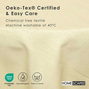 Cream Plain Cotton Round Tablecloth shot 9903228
