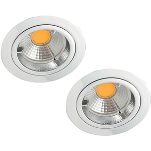 Chrome / 13.5cm 2 Pack of Fixed Recessed Fire Rated IP20 Downlights shot 10029169