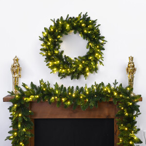 Set of LED Wreath and Garland