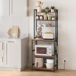 VASAGLE Kitchen Storage Rack with 4 Power Outlets