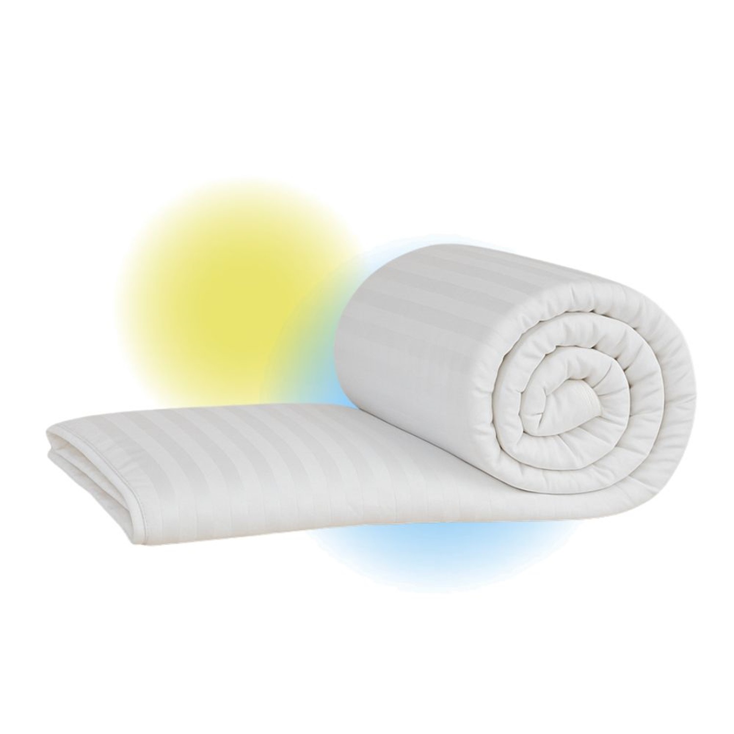 3 Tog Summer Cool Microfibre Striped Duvet - White King