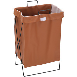 Livingandhome Foldable PU Leather Laundry Basket with Lid