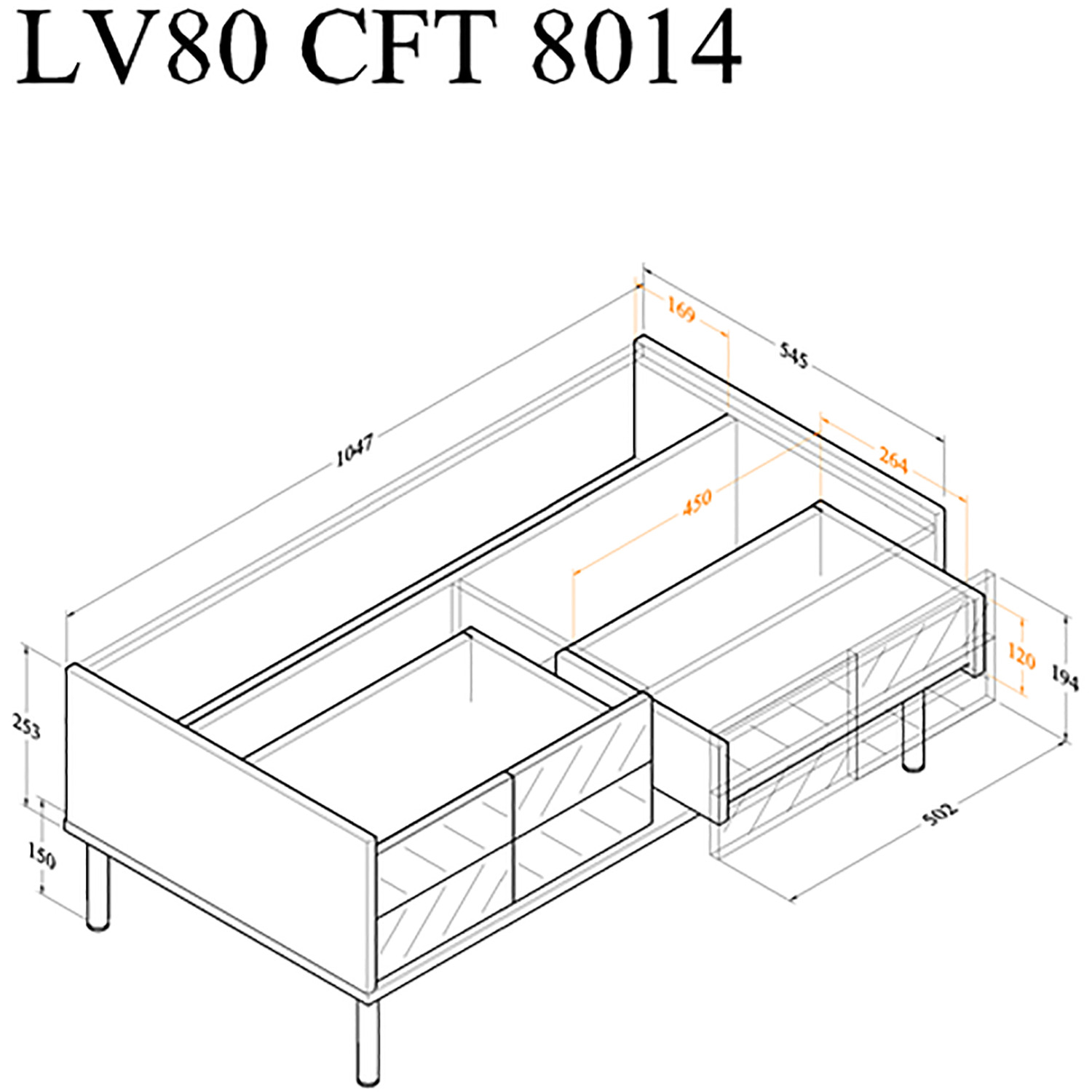 Lv80 Coffee Table - Brown