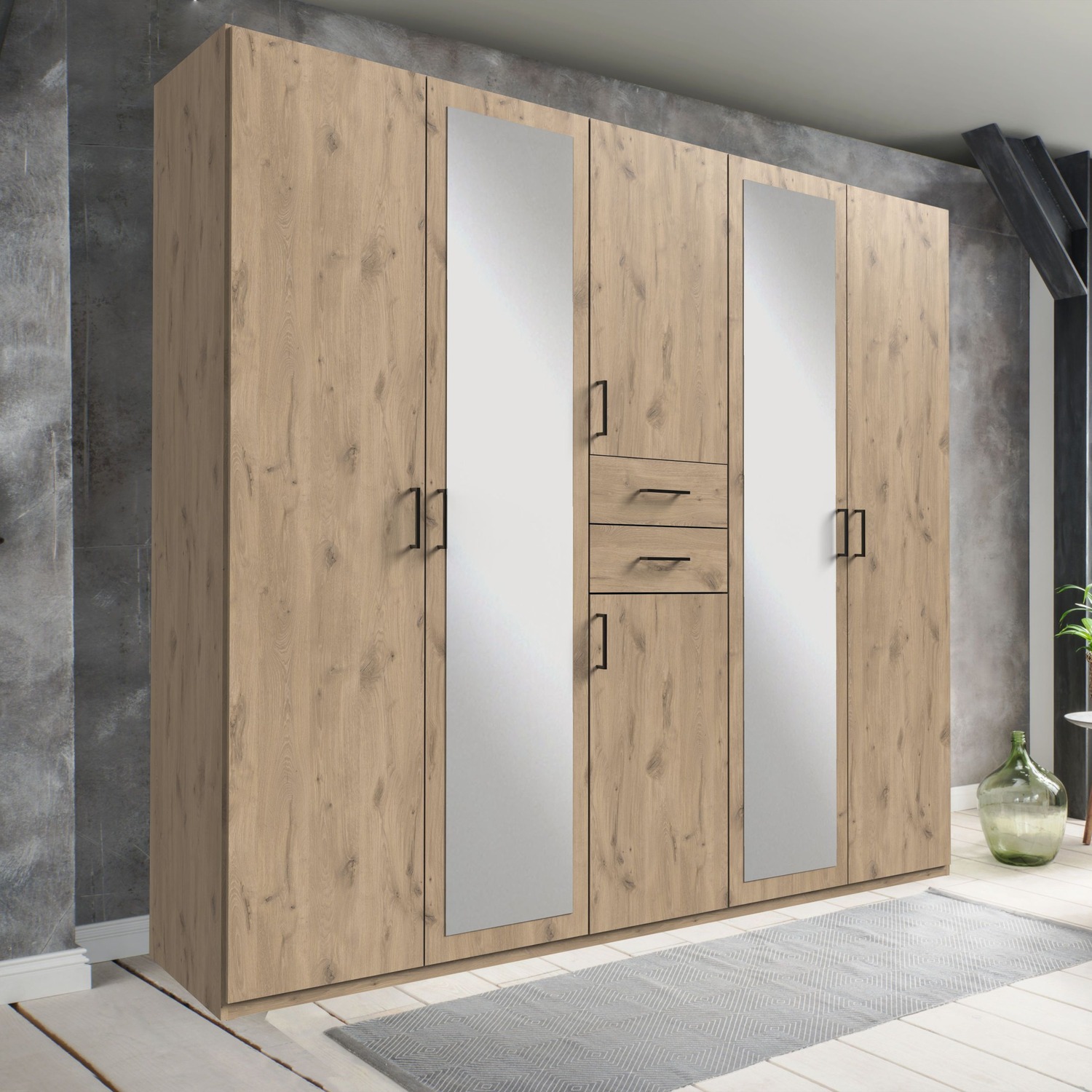 Dillingen Wardrobe - Oak 225cm